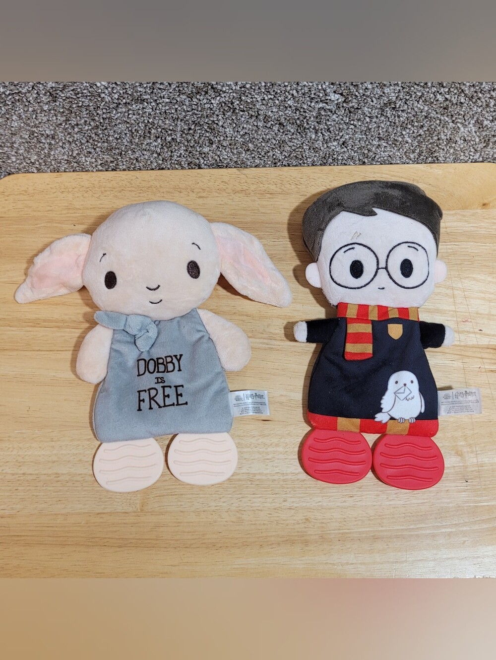 Wizarding World Harry Potter Baby Toy Teether Plush Lot - Harry Potter & Dobby